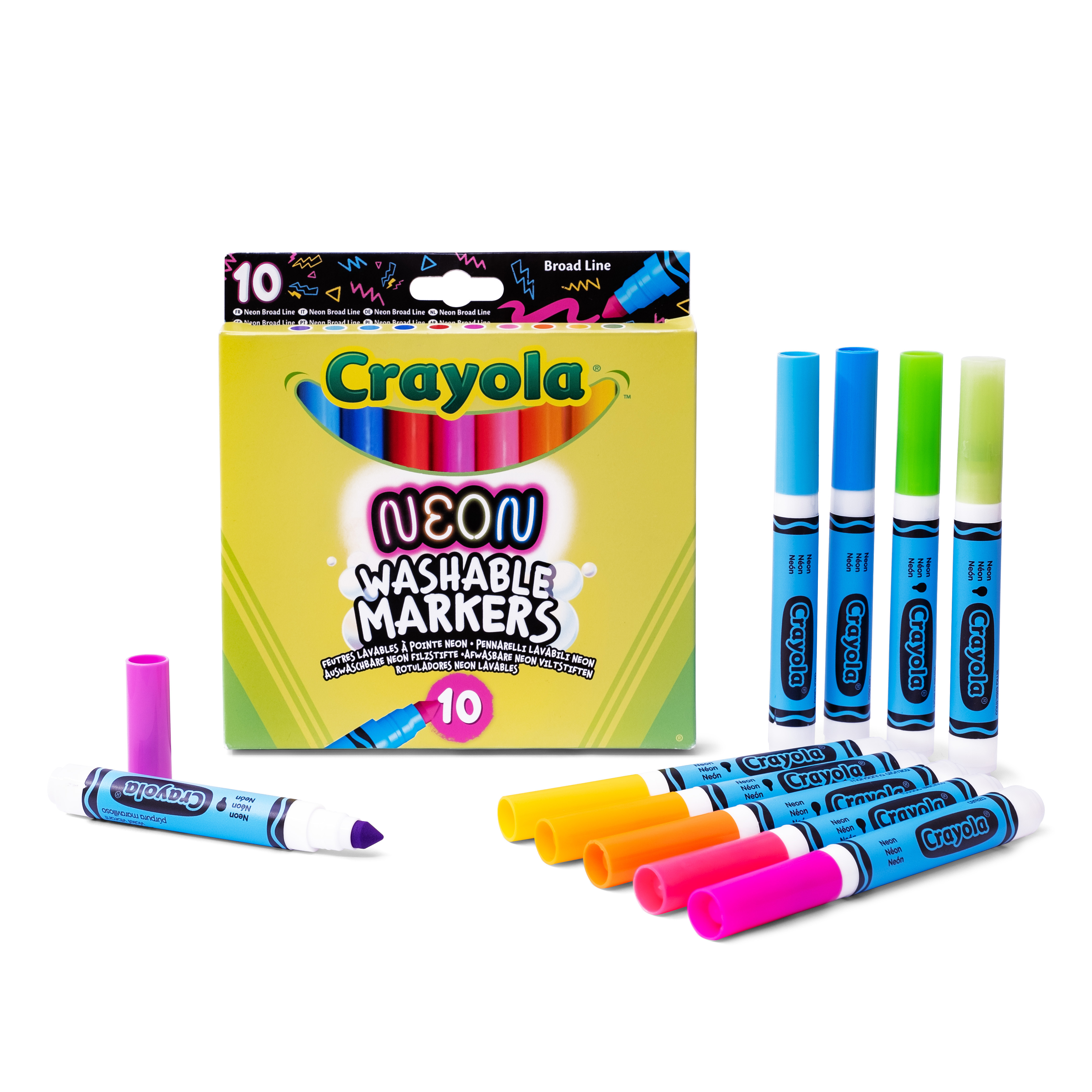 crayola 10 rotuladores maxi punta efecto neon (crayola - 58-7846)