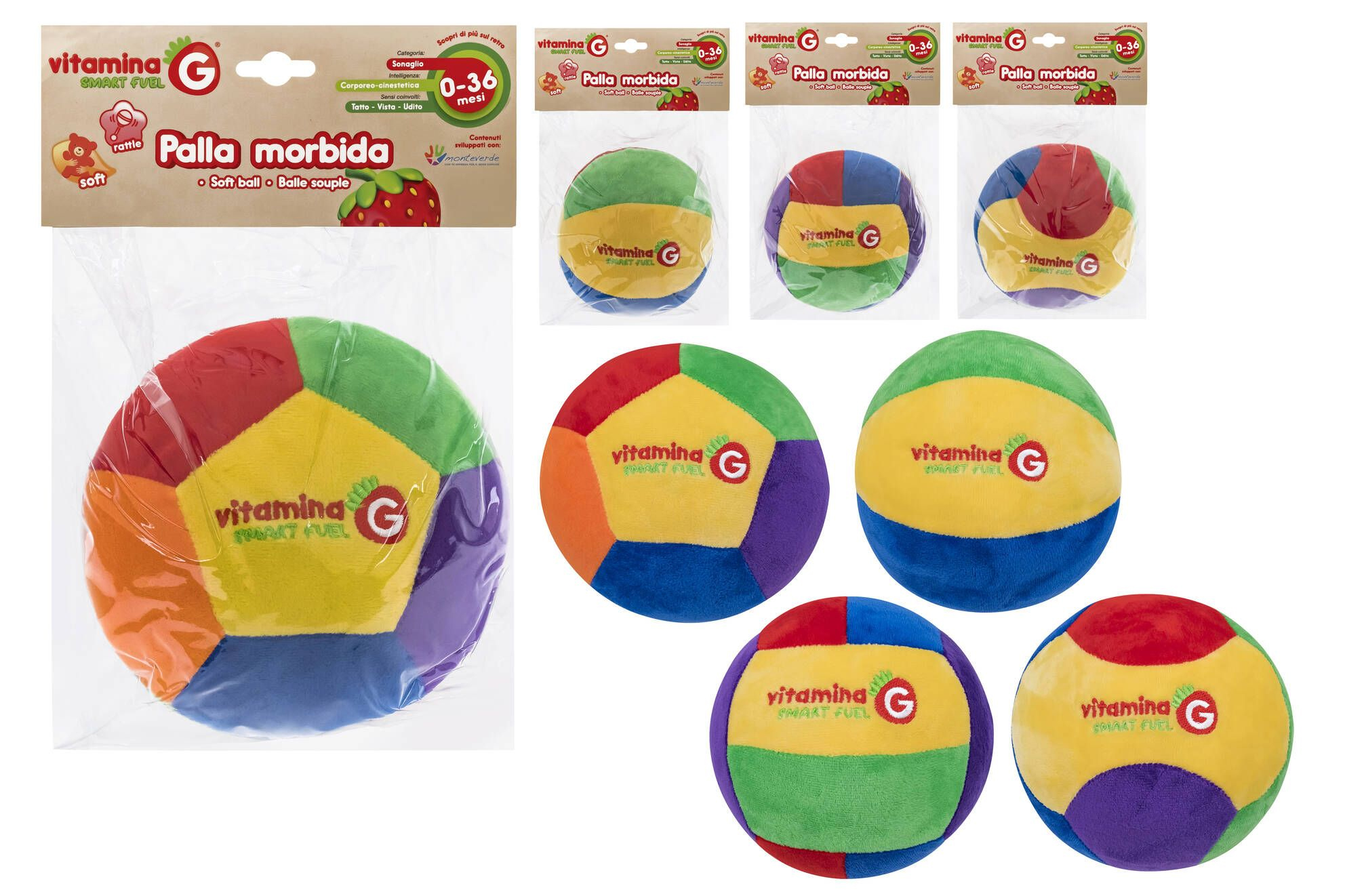 pelota sonajero colores 15 cm surtidas (globo - 05079)