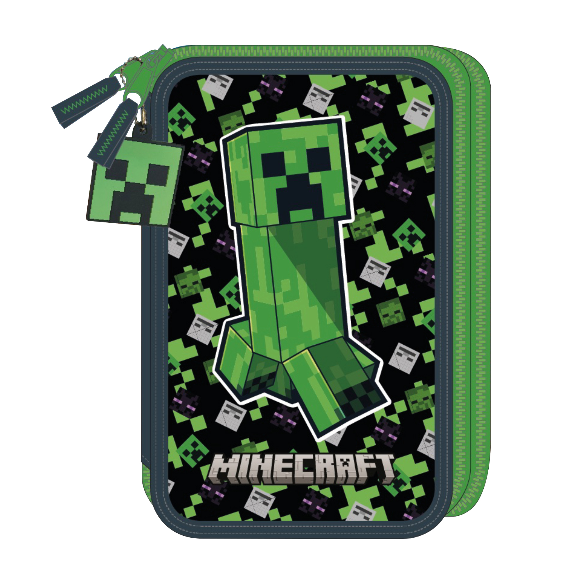 minecraft estuche lapices doble (new import - min05025)