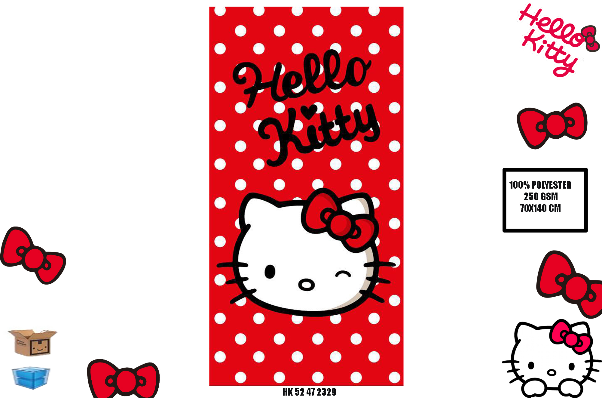 hello kitty toalla playa microfibra (new import - hk52472329)