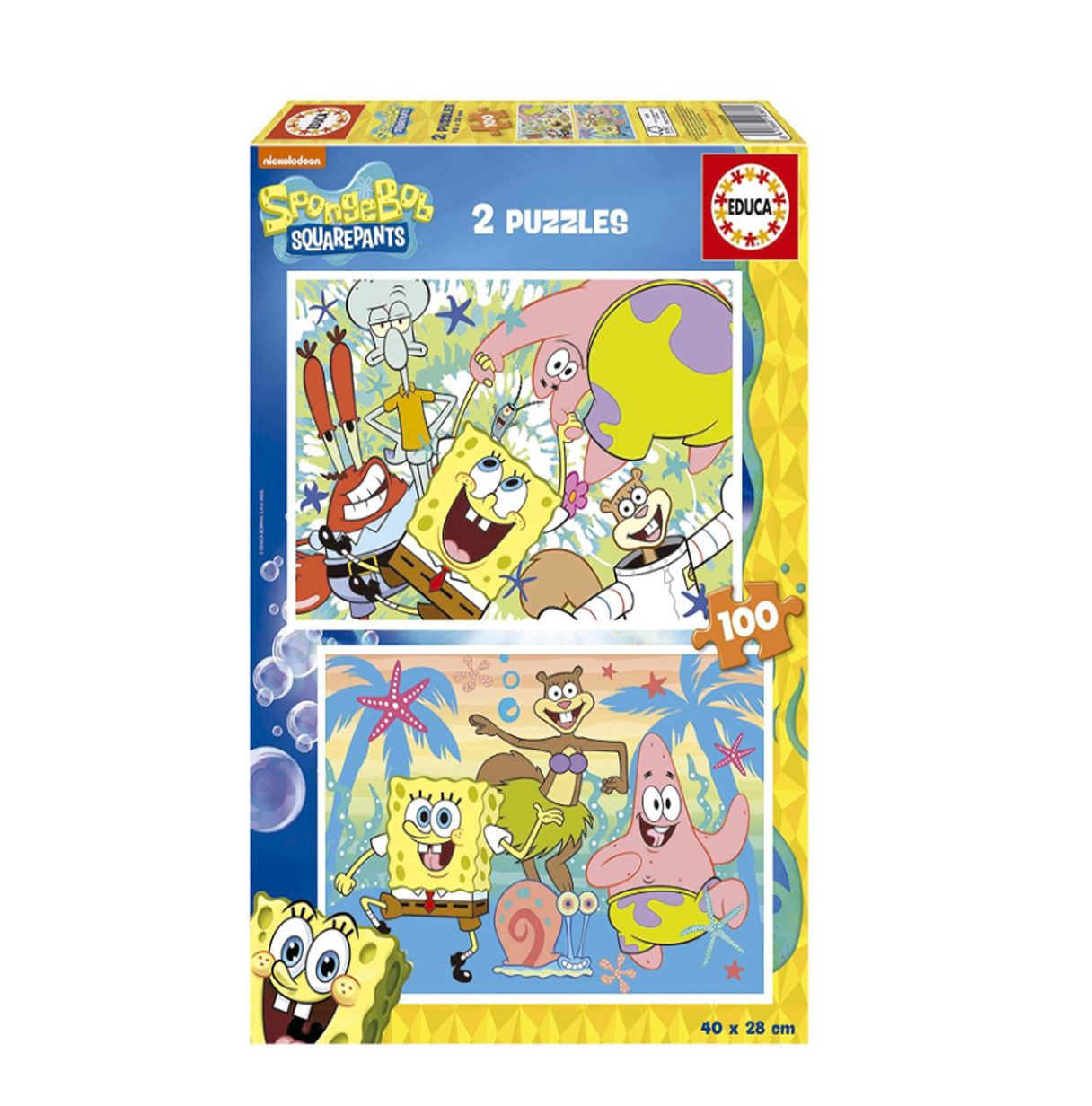 puzzle 2x100 pzas bob esponja ( educa - 19389)