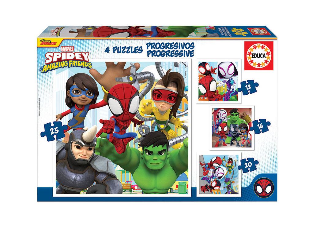 puzzle progresivo spidey amazing friends (educa - 19295)