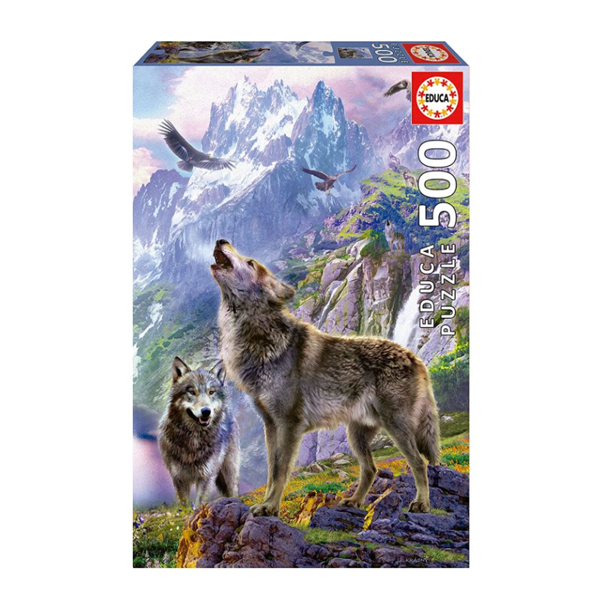 puzzle 500 pzas lobos en las rocas    (educa - 19548)