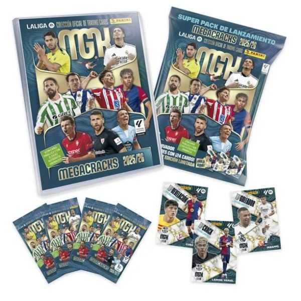 megapack archivador+4 sobres megacraks 2025/2026 (panini - 8425248925079)