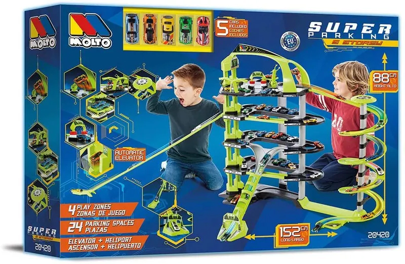 molto superparking 5 plantas + pistas + 5 coches (molto - 20420)