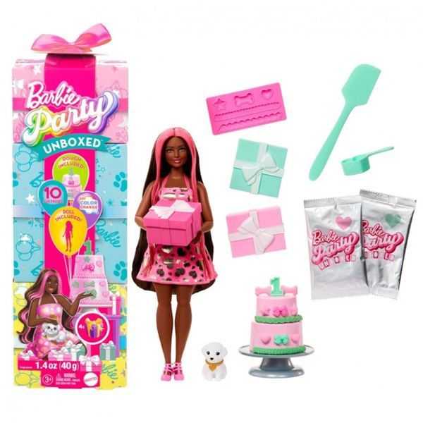barbie party reveal muÑeca roja con sorpresa (mattel - jfg71)
