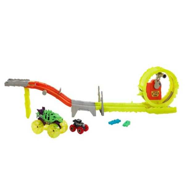 hot wheels monster truck pista 2 coches (mattel - hxt05)