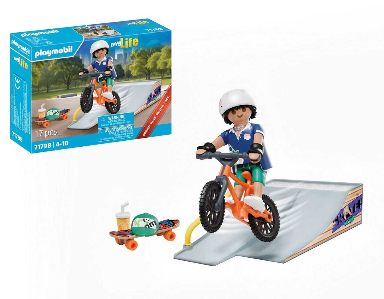 playmobil snowboarder con rampa (playmobil - 71798)