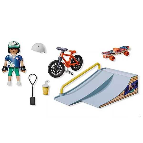 playmobil snowboarder con rampa (playmobil - 71798)