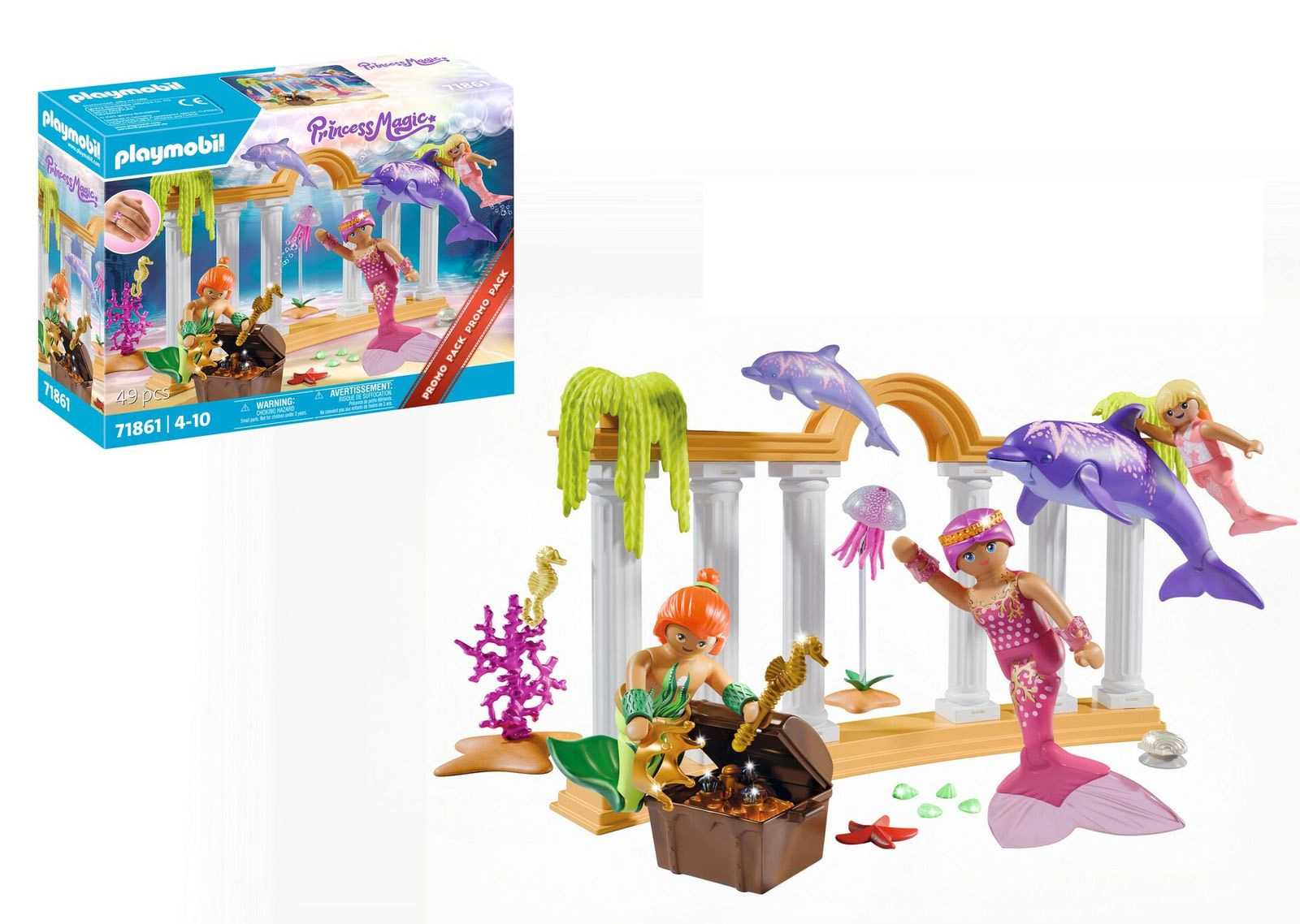 playmobil tesoro de sirena con delfines (playmobil - 71861)