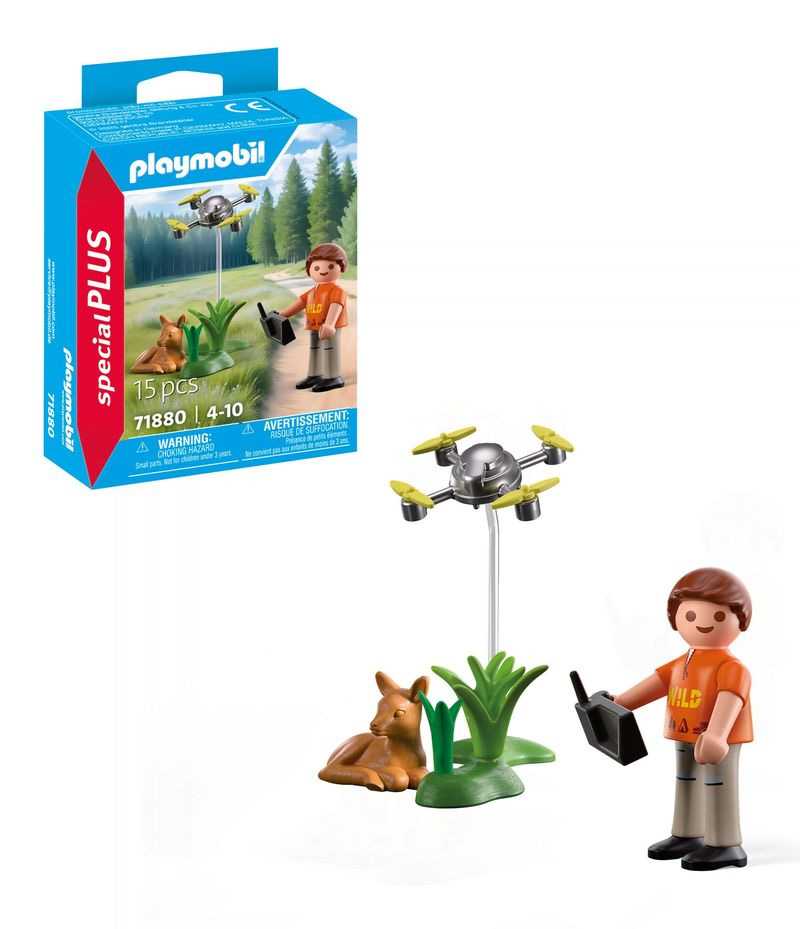 playmobil rescate de un cervatillo con dron (playmobil - 71880)
