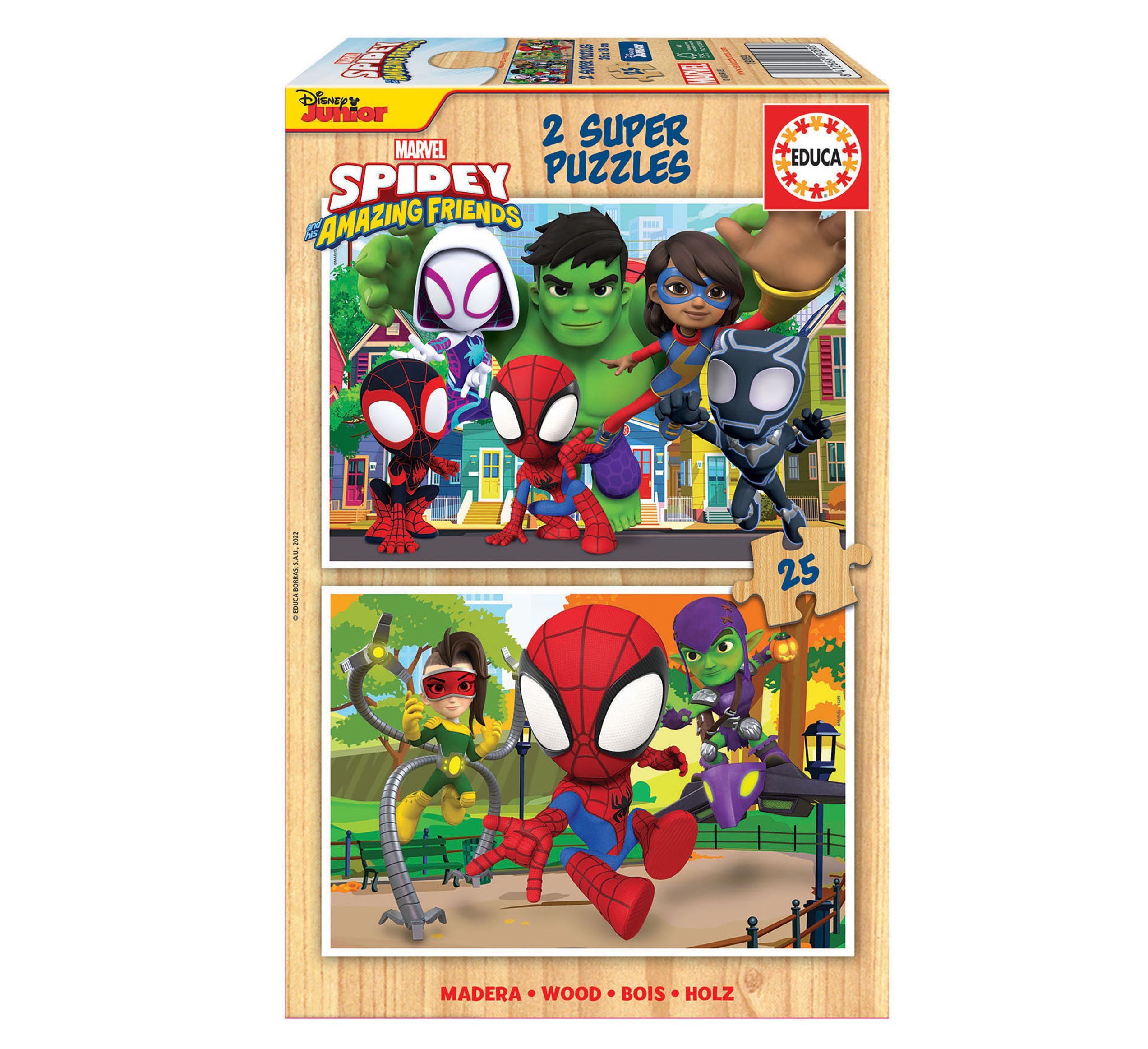 puzzle 2x25 piezas spidey amazing friends (educa - 19289)