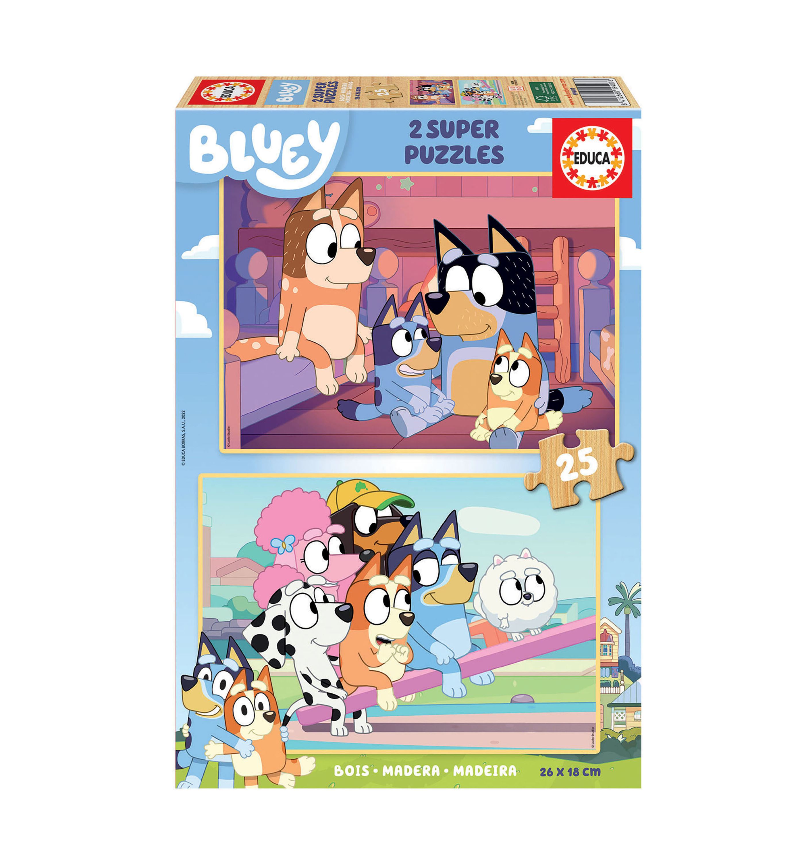 puzzle 2x25 piezas bluey (educa - 19407)