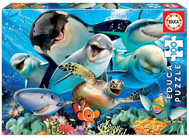 puzzle 100 piezas selfie bajo el agua (educa - 18062)