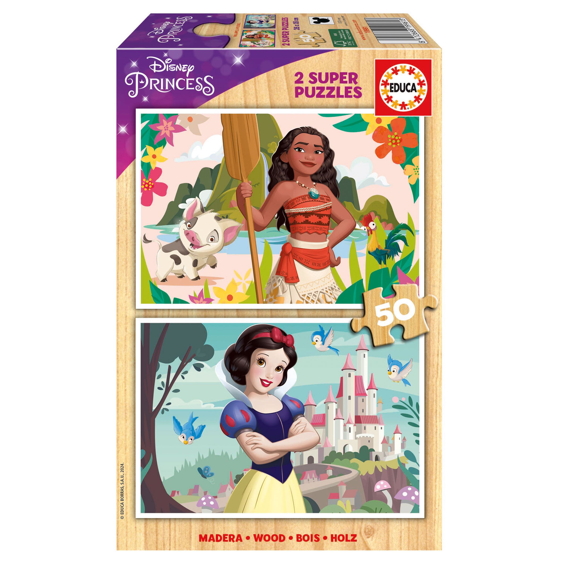 puzzle 2x50 piezas disney princess (educa - 19961)