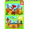 puzzle 2x48 piezas dragones y caballeros