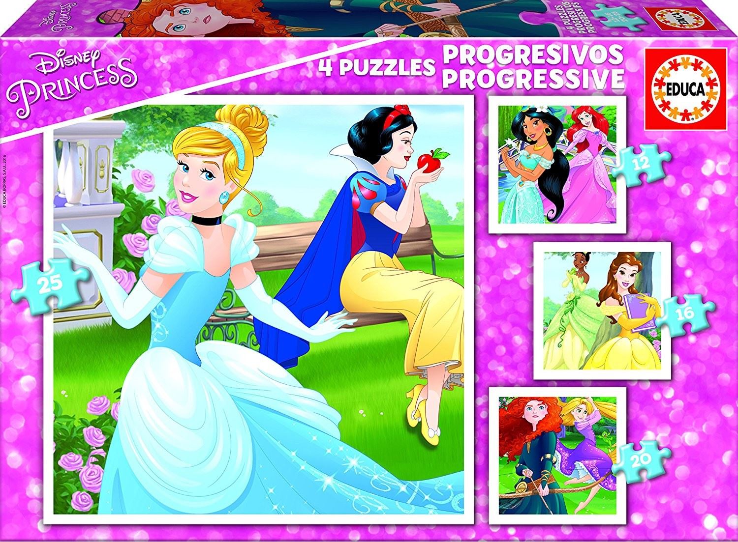 puzzle 4 progresivos disney princess (educa - 17166)
