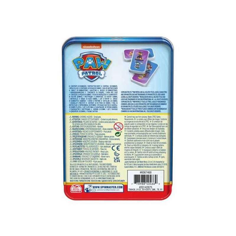 paw patrol domino caja metal (spin master - 6067468)