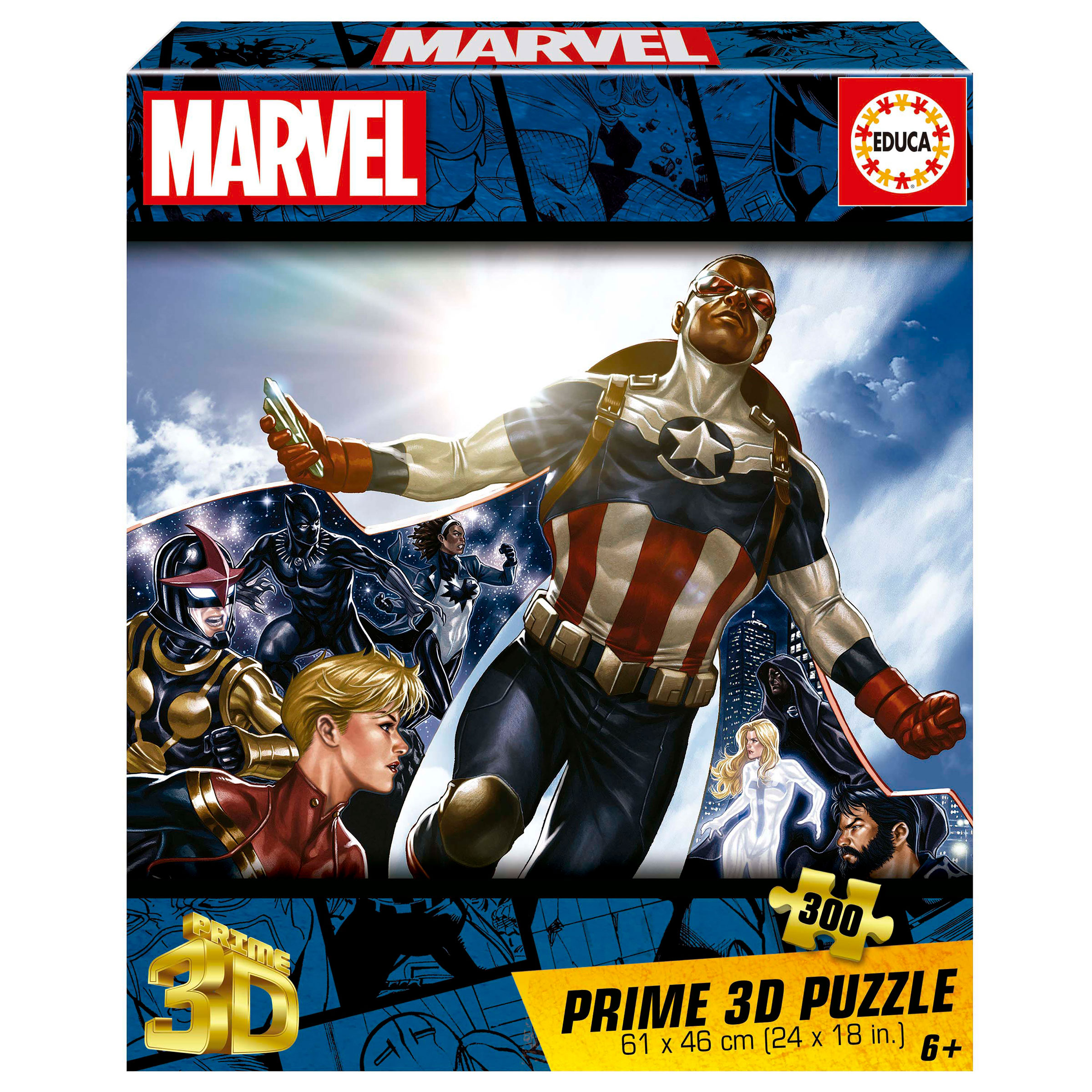 puzzle 300 piezas 3d lenticular capitan america (educa - 20346)