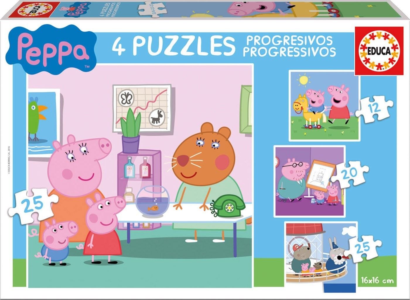 puzzle 12-16-20-25 piezas peppa pig