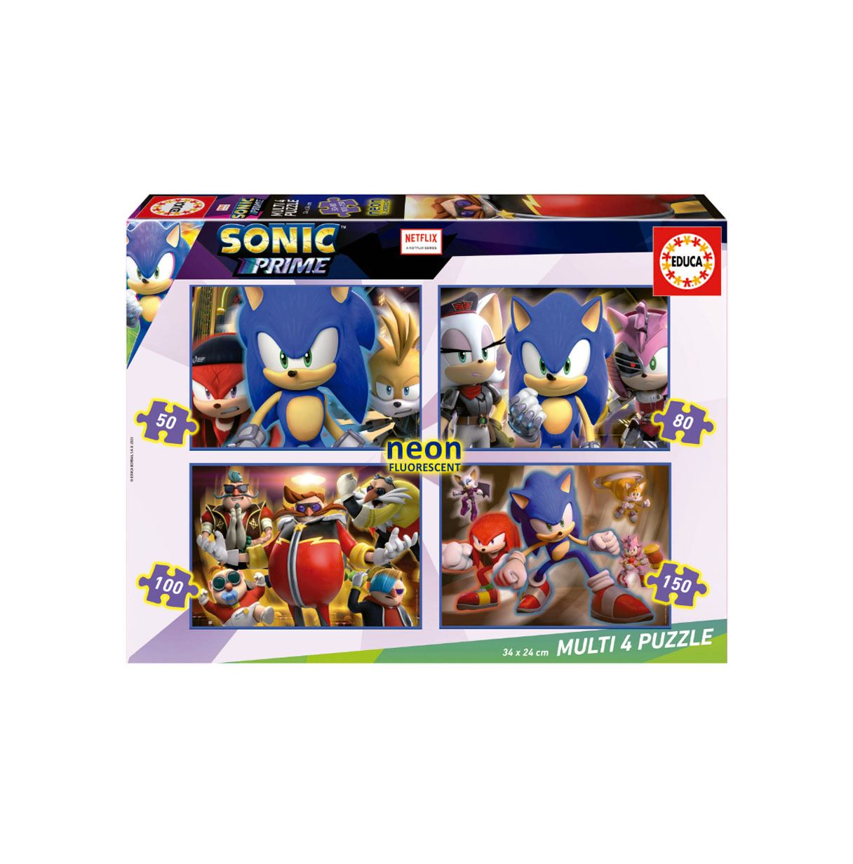 puzzle multi 4 sonic prime neon (educa - 19631) puzzle multi 4 sonic prime neon (educa - 19631)