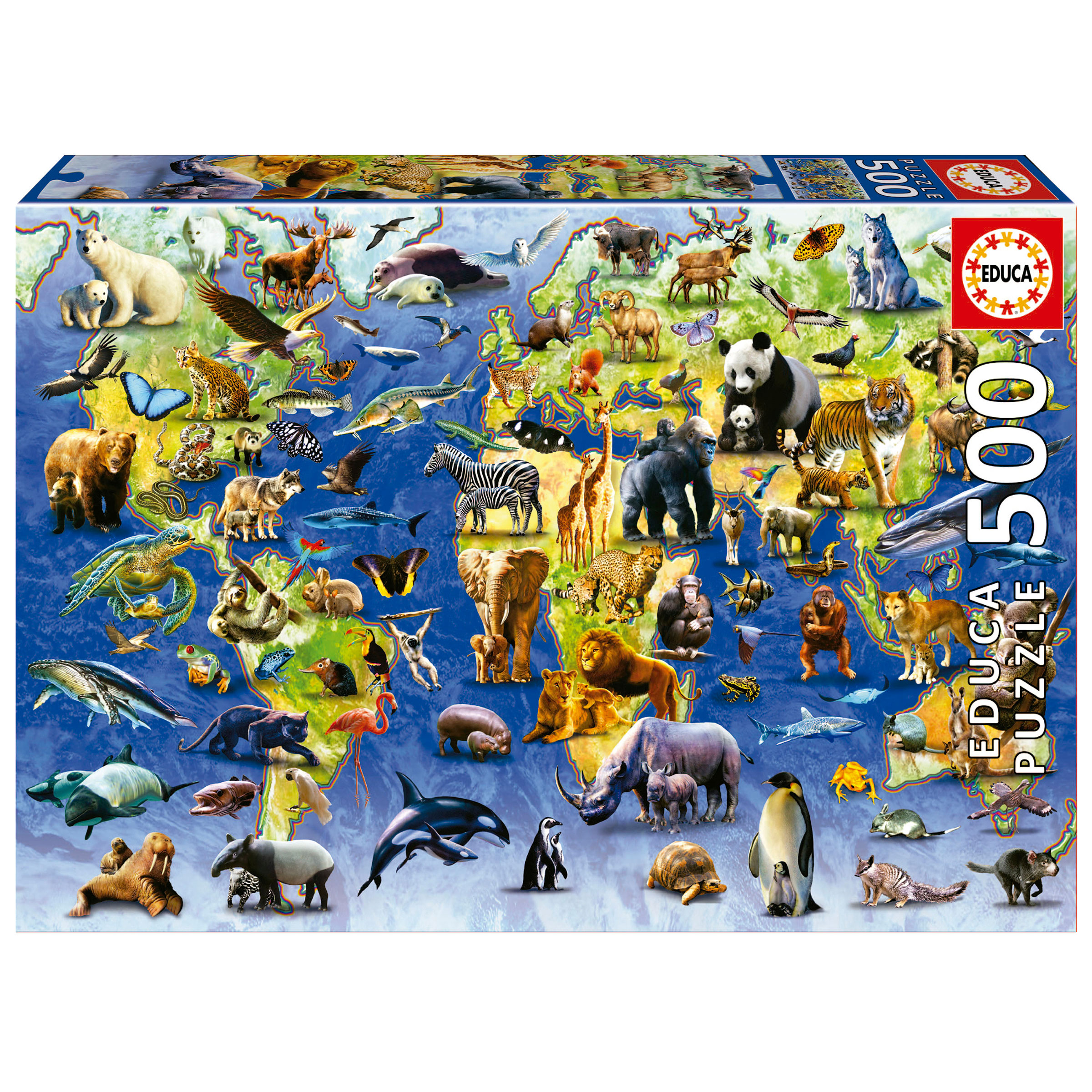 puzzle 500 piezas especies peligro extincion (educa - 19908)