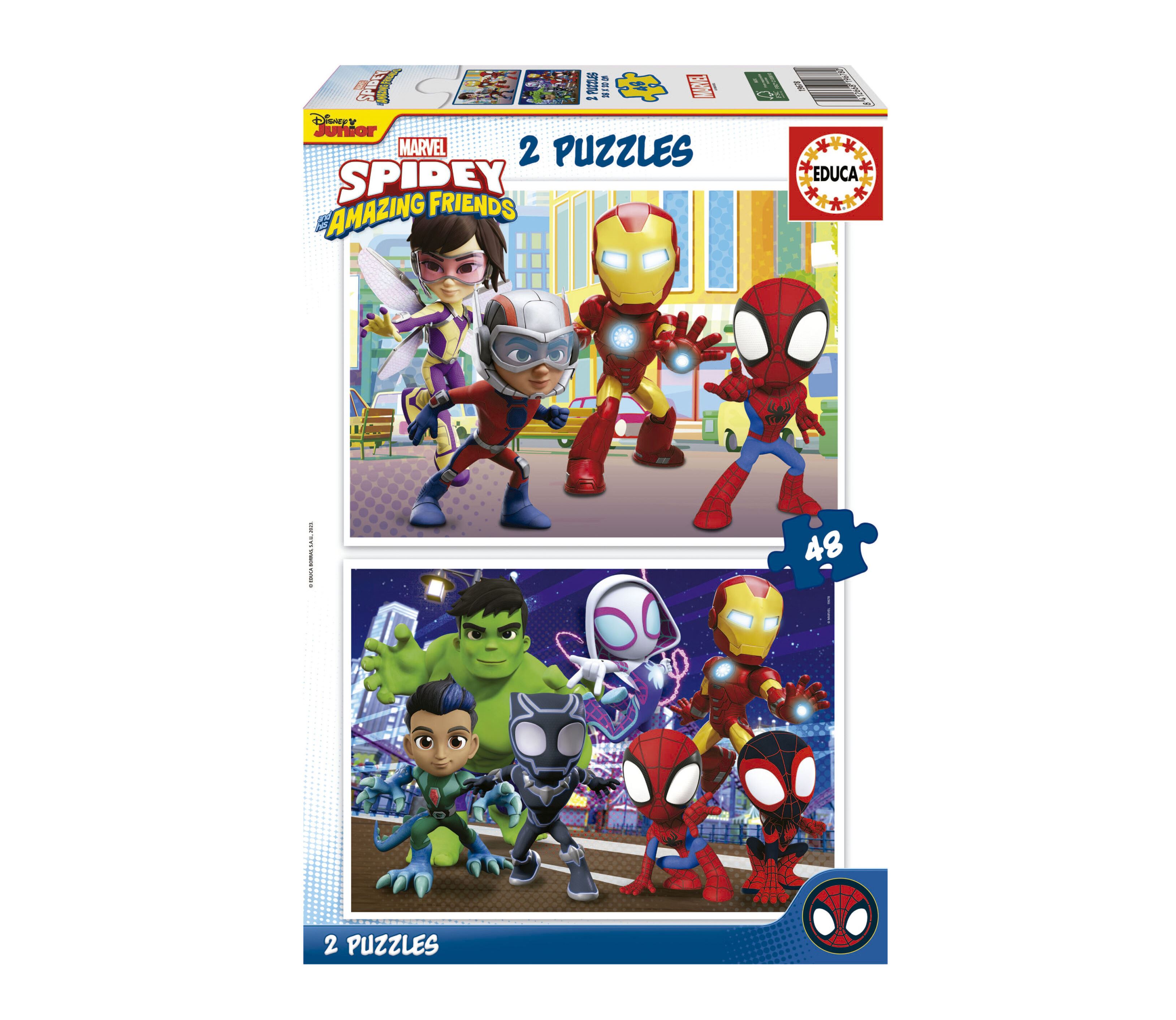 puzzle 2x48 piezas spidey amazing friends (educa - 19678)