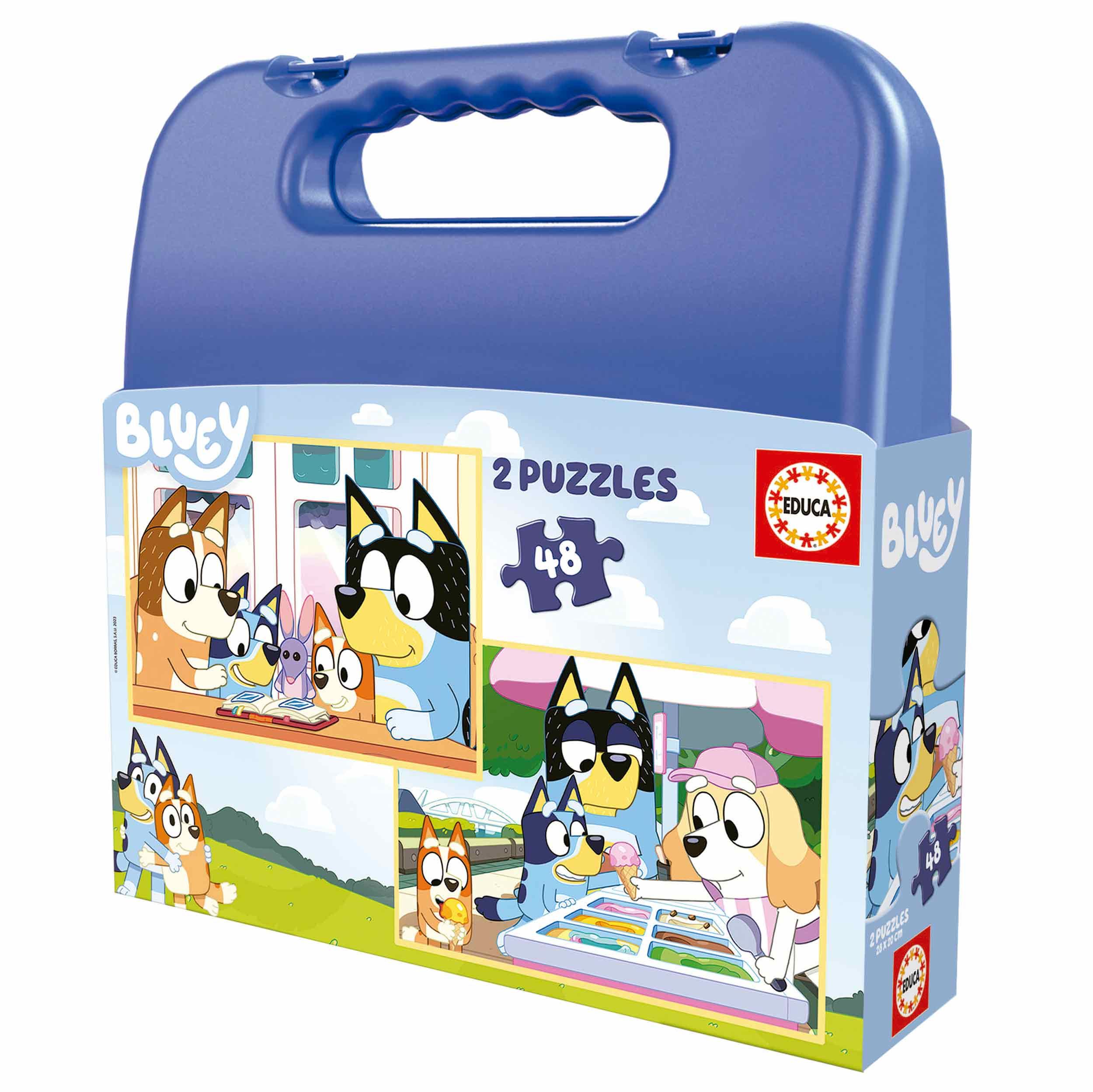 puzzle 2x48 piezas maleta bluey ( educa - 19831)