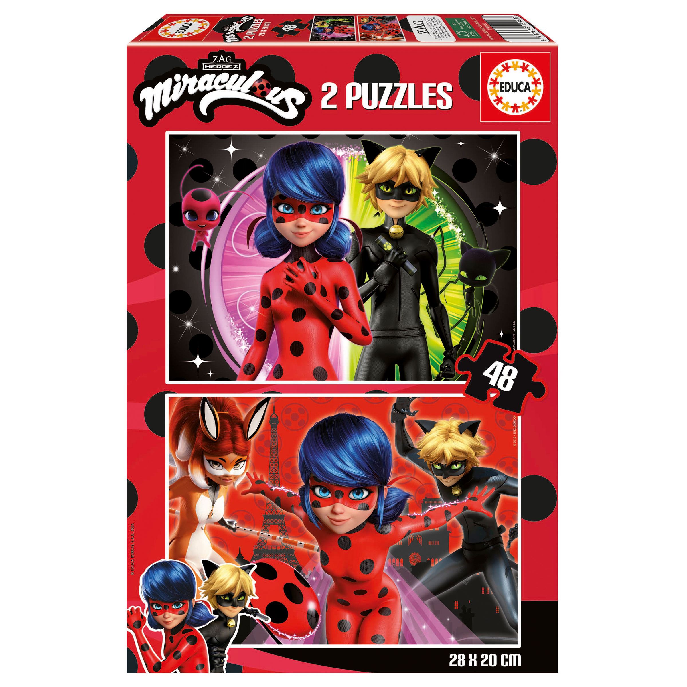 puzzle 2x48 piezas ladybug (educa - 19968)