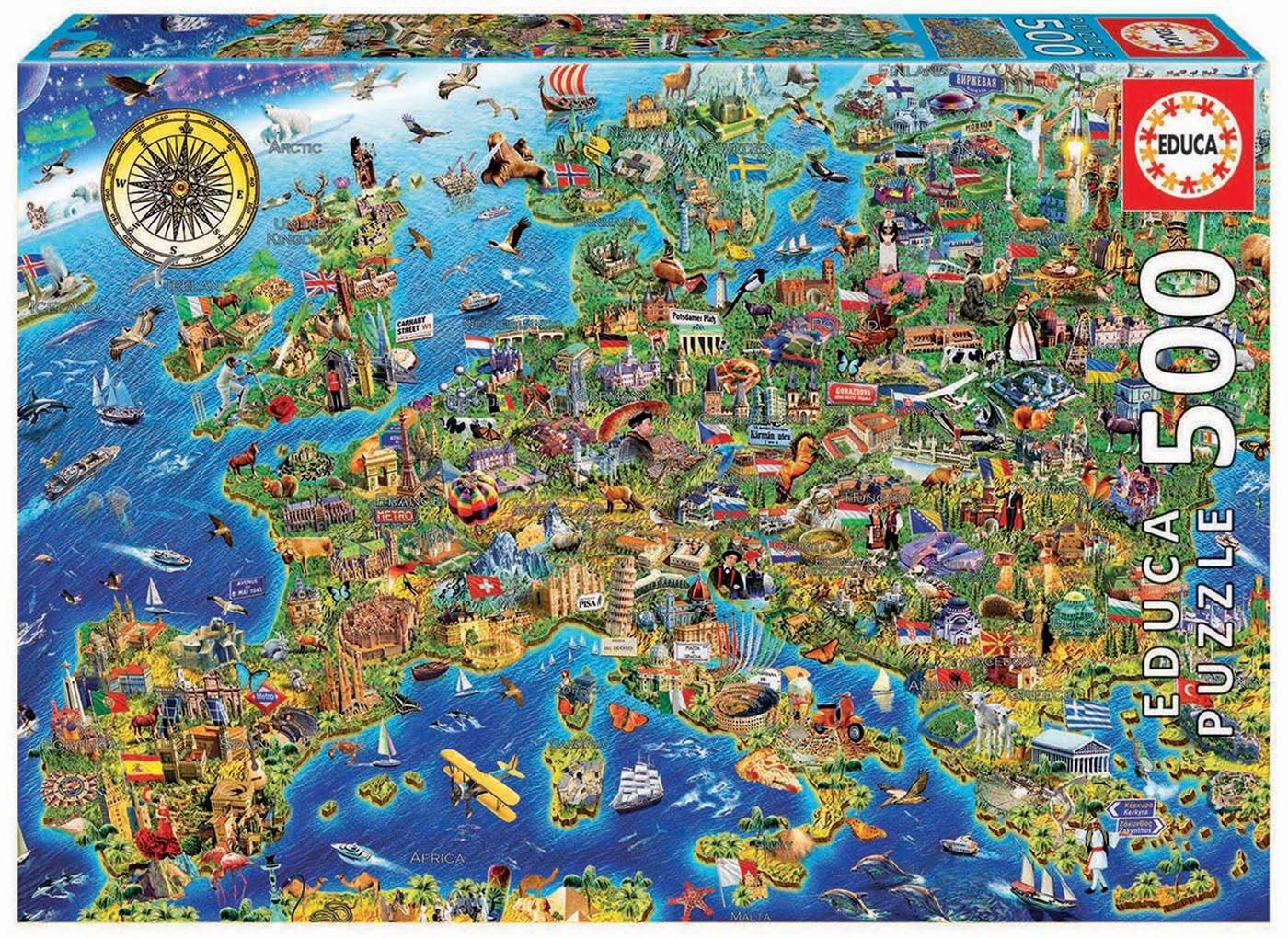 puzzle 500 piezas mapa de europa (educa - 17962)