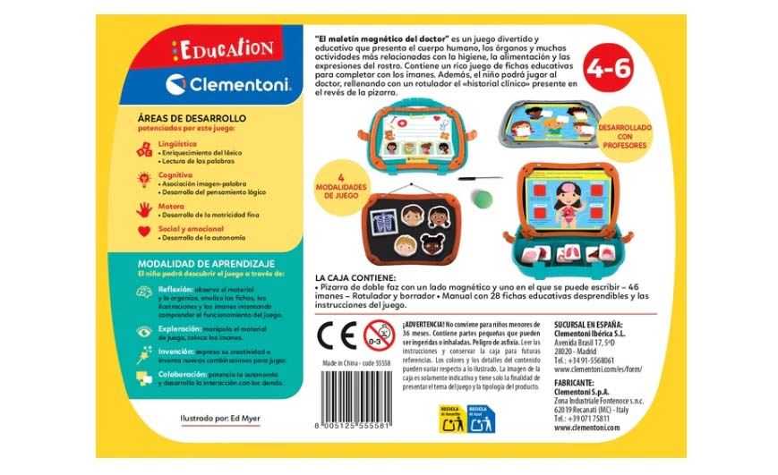 maletin magnetico de medico (clementoni - 55558)