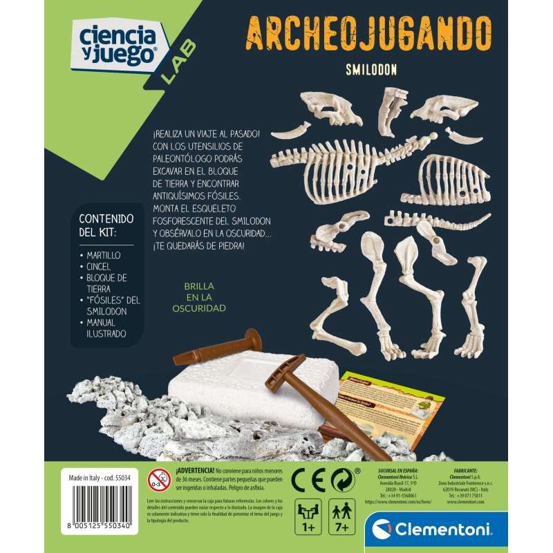 arqueojugando smilodon fluorescente (clementoni - 55544) arqueojugando smilodon fluorescente (clementoni - 55544)