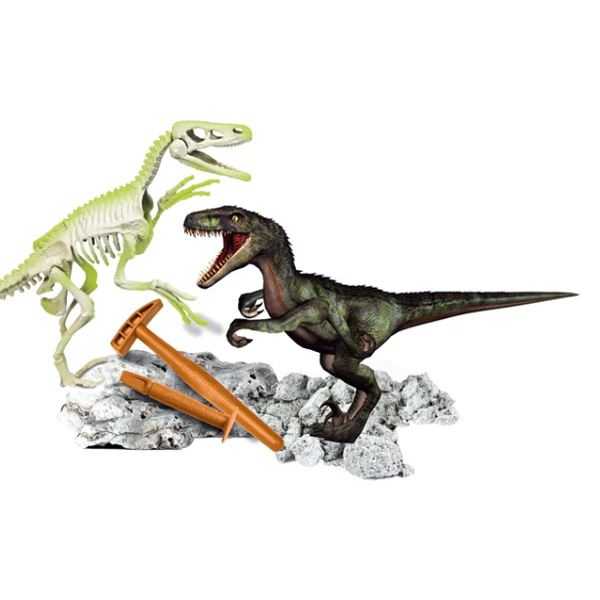 arqueojugando velociraptor fluorescente (clementoni - 55539)