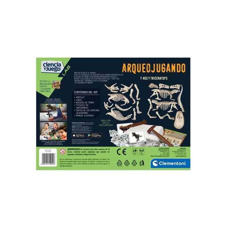 arqueojugando t-rex y triceratops fluor (clementoni - 55054) arqueojugando t-rex y triceratops fluor (clementoni - 55054)