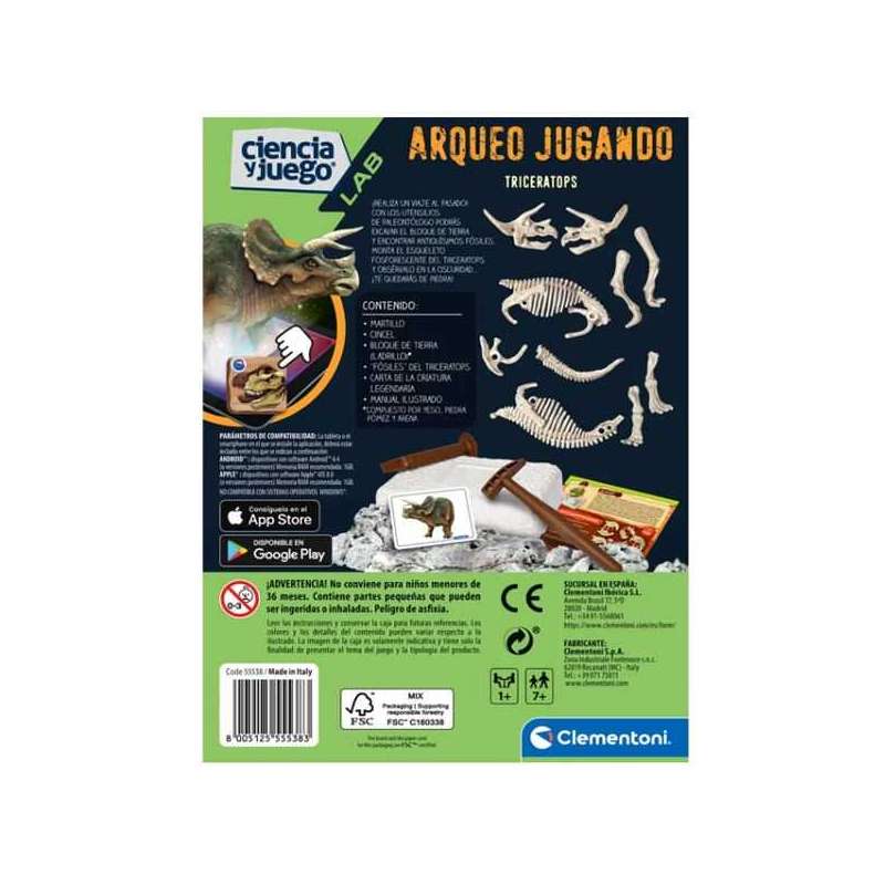 arqueojugando triceratops fluorescente (clementoni - 55538) arqueojugando triceratops fluorescente (clementoni - 55538)