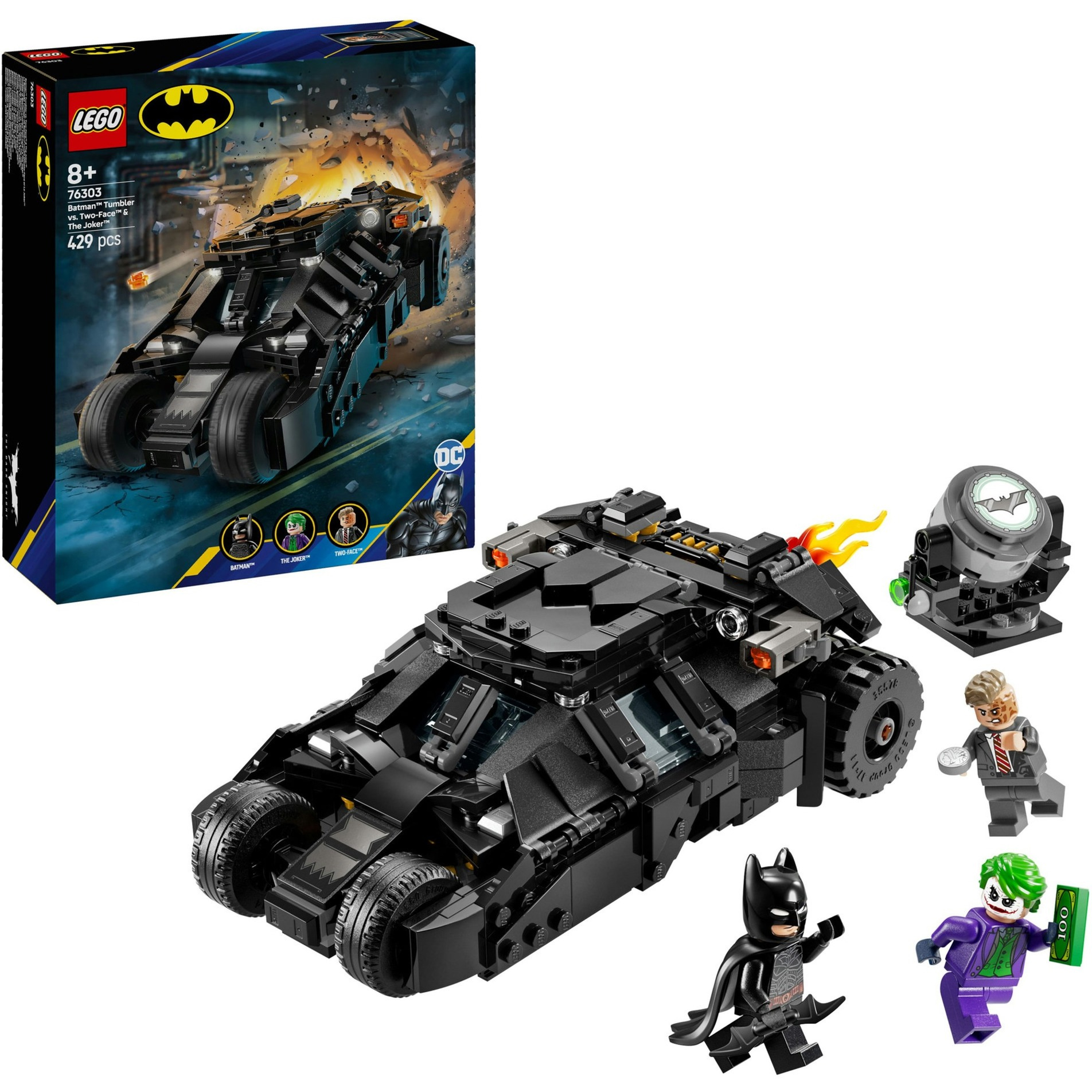 lego dc comic tumbler de batman vs two-face y the joker (lego - 76303)