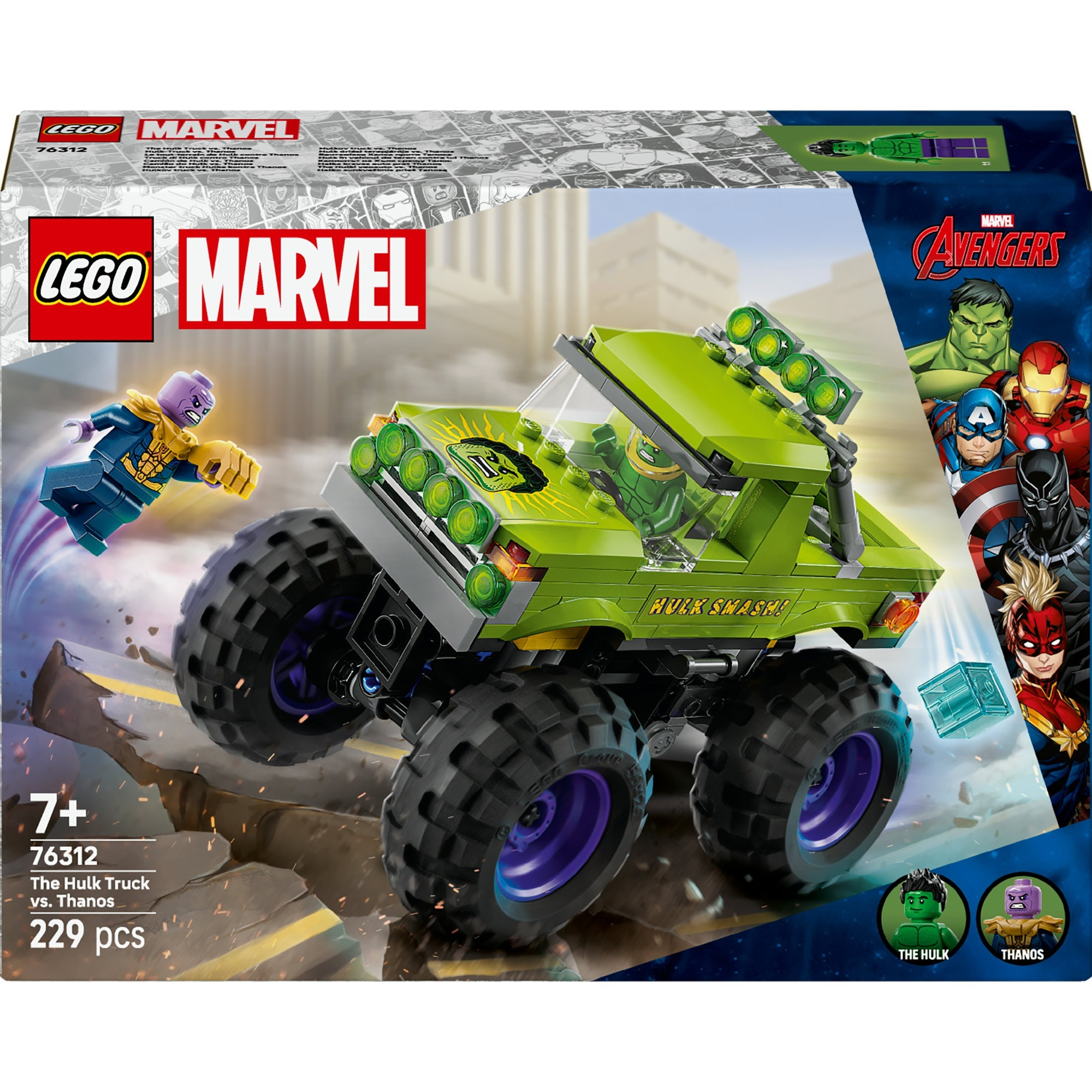 lego marvel camion de hulk vs thanos (lego - 76312)