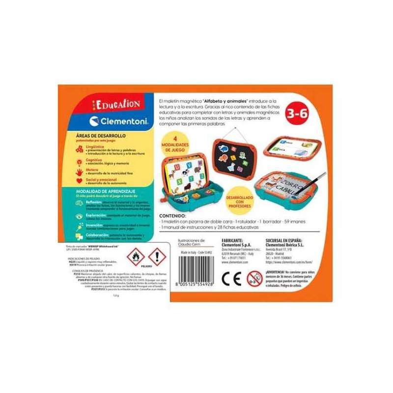 maletin magnetico alfabeto y animales (clementoni - 55492)