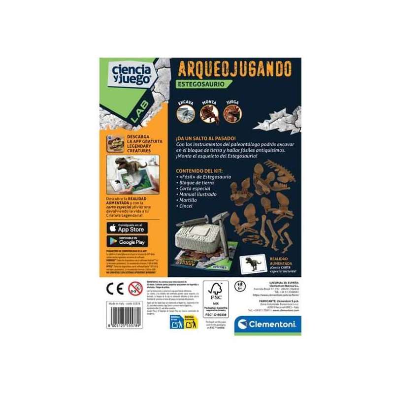 arqueojugando stegosaurio fluorescente (clementoni - 55578)