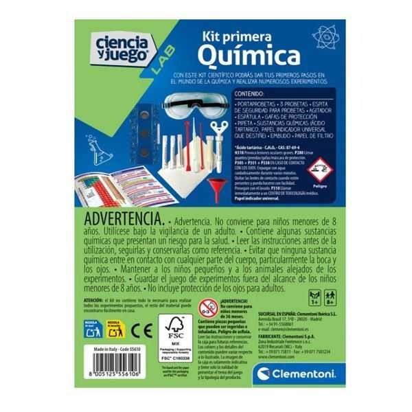 ciencia y juego kit primera quimica (clementoni - 55610)
