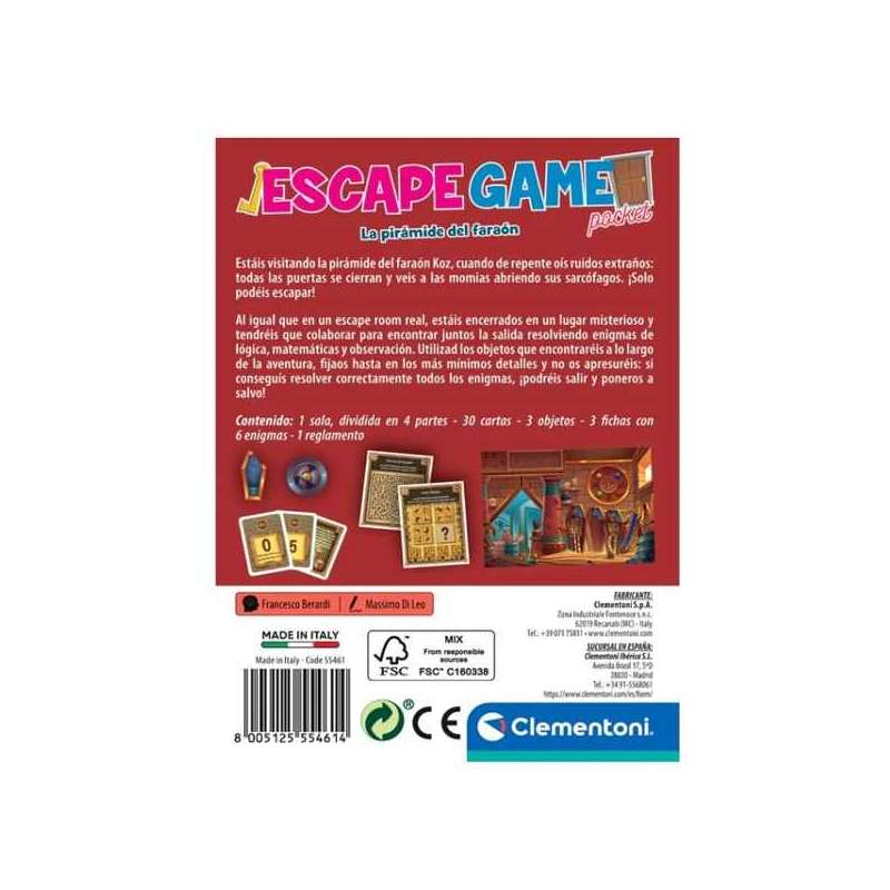 escape game la piramide del faraon (clementoni - 55461) escape game la piramide del faraon (clementoni - 55461)