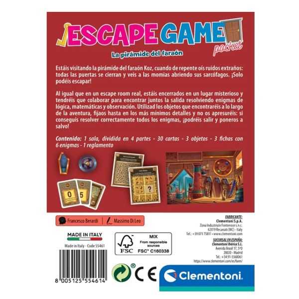 escape game la piramide del faraon (clementoni - 55461)