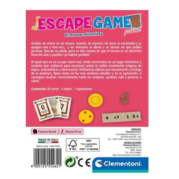 escape game el museo misterioso (clementoni - 55462)