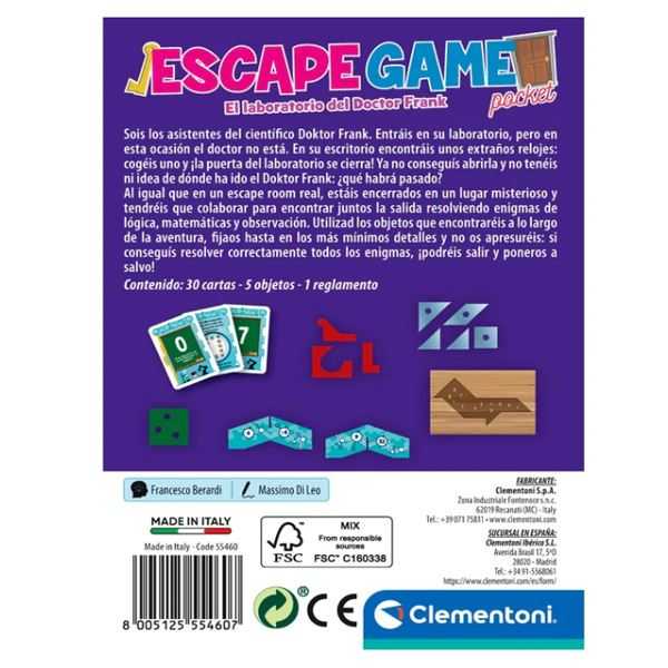 escape game laboratorio doctor frank (clementoni - 55460)