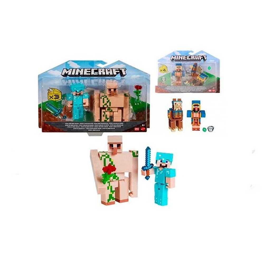 minecraft pack de 2 figuras surtidas (mattel - gtt53)