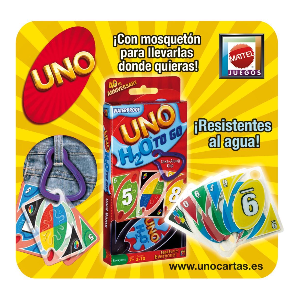 uno h20 to go (mattel - p1703)