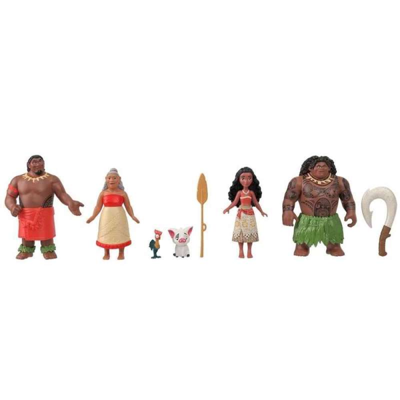 disney princess vaiana minis libro pack 6 figuras ( mattel - hpg71)