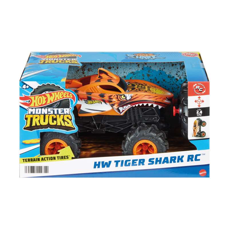hot wheels monster truck r/c tiger shark (mattel - hnv03)