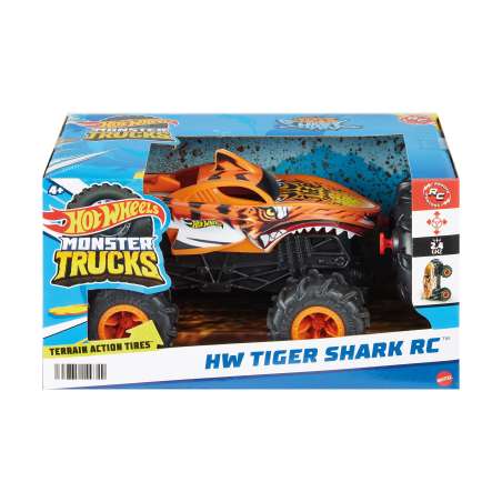 hot wheels monster truck r/c tiger shark (mattel - hnv03)