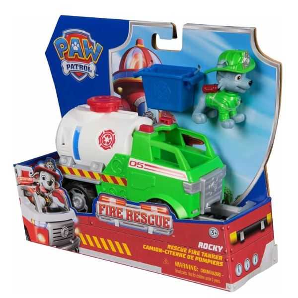 paw patrol fire rescue vehiculo rocky (spin master - 6072642)
